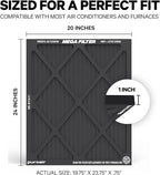 PuroAir MegaFilter - 20x24x1 Air Filter MERV 13 Activated CarbonTech Defense - Heavy Duty 3 Layer Furnace Filters Allergens, Pollen, Dust, Pet Dander, Smoke, Odors - HVAC Air Filter 20x24x1 (2-Pack)
