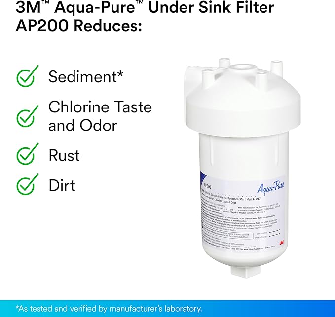 3M Aqua-Pure Under Sink Replacement Water Filter Cartridge AP217, for use in AP200 System (2 count)