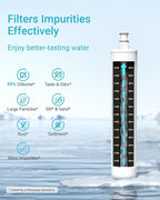 AQUA CREST AK21 Under Sink Water Filter, Replacement for 3M® HF30/ HF35/ HF30-S/ HF30-MS/ HF35-MS, Reduces 99% of Chlorine, Bad Taste & Odor, Replacement for 3M® Water Filter, 12 Months