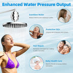 Hibbent Shower Filter for Hard Water, High Output Shower Head Filter to Remove Chlorine and Fluoride, 20 Stage Showerhead Filter with Vitamin C, Reduces Dry Itchy Skin, and Eczema, Chrome