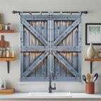Farmhouse Wood Grain Bedroom Curtains 72 Inch Length, Window Curtains Tab Top, Vintage Country Barn Gate Textured Light Filtering Window Treatments Drapes 52"x72" 2 Panel