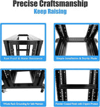 Raising Electronics Server Rack Open Frame Rack 4 Post 19 inch Adjustable Server/Audio Rack Cold Rolled Steel(15U,31 Depth)