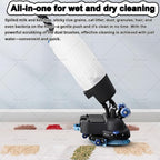 Commercial Floor Scrubber Machine Lightweight Electric Floor Cleaner with 17" Cleaning Width, Rotary Double Brushes, 360° Rotating Head, Efficiently Scrubs The Floor and Leaves it Dry White