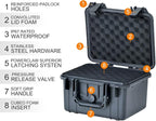 MEIJIA Portable All Weather Waterproof Camera Case With Foam,Fit Use of Drones,Camera,Equipments,Elegant Black,10.62 x9.68x6.87inches