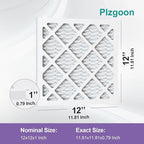 12x12x1 AC Furnace Air Filter MERV 11 MPR 1000 (6 Pack) Pleated HVAC Furnace Air Conditioner Filters (Exact Dimensions: 11.81"L x 11.81"W x 0.79"Th)