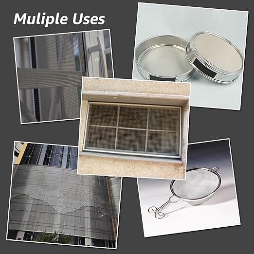 6 Pack 12x8 Inch Stainless Steel Wire Mesh Screen for DIY Projects, Vent, Cage, Garden, Window, Filter - Never Rust