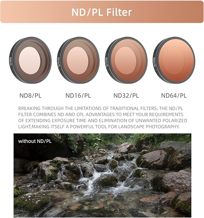 ND8/PL Filter Compatible with Insta360 GO Ultra Camera ND Lens Filter Accessories Waterproof Scratch-Resistant