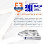 Filters Fast 14x25x2 Pleated Air Filter Merv 13, 2 Inch AC Furnace Air Filters, Made in the USA, Actual Size 13.75x24.75x1.75, 6 Pack