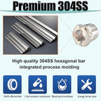 1" NPT Male to 3/4" NPT Female Hex Bushing Reducer, 304 Stainless Steel NPT Reducing Adapter Pipe Fitting, Heavy Duty Pipe Hex Bushing for Reducing Pipe (1” MNPT x 3/4” FNPT)