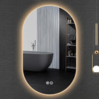 Irregular Bathroom Mirror with 3 Colour LED Light, Wall Mounted Makeup Mirror with Touch Switch and Demister Pad, Energy-Saving LED Smart Mirrors, Dimmable(C,23.6 * 47.2in/60 * 120cm)