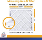 Filter King 23.5x25x1 Air Filter | 12-PACK | MERV 13 HVAC Pleated A/C Furnace Filters | MADE IN USA | Actual Size: 23.5 x 25 x .75"