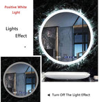 Round LED Bathroom Mirror Demister Pad IP44 Vanity Large Mirror Cold Light Dressing Wall Mirror (Color : Cold Light Size : 60cm) (Cold Light 60cm)