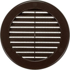 Vent Systems 4" Inch (Opening Dimensions) - Pack of 2 - Brown Soffit Vent Cover - Plastic Round Air Vent Grille - Built-in Mesh Screen - HVAC Register Louver for Bathroom, Home, Kitchen