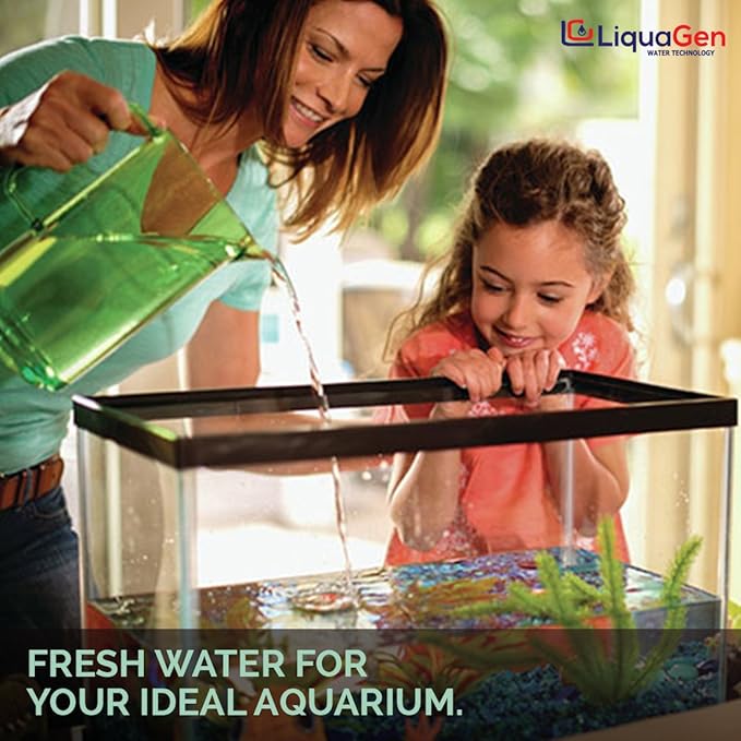 LiquaGen - 6 Stage Reverse Osmosis + Deionization Water Filtration System- 100 GPD w/Pressure Gauge & TDS Meter | Under Sink Water Filter Machine for Aquarium Water Purification