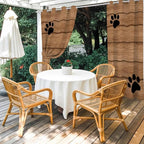 Wood Grain Outdoor Curtains for Patio Claws Animals Wooden Vintage Waterproof Outside Curtains with Grommet Top Weatherproof Curtain for Cabana Pergola Gazebo, 1 Panel, 54" W x 108" L