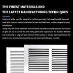 24x10 Return Air Grille(Duct Opening Size),Air Return Vent Cover,Flat Vent Cover,Rejillas De Aire Acondicionado Para Casa,Return Air Grilles,Outer Dimensions:25.75"Wx11.75"H(24"W x 10"H, Duct Opening)