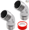 45 Degree Elbow 2PCS, 3/4" NPT Male X 3/4" NPT Male 304 Stainless Steel Pipe Fitting, Connector Coupler Apply to Outdoor/Garden/Industrial