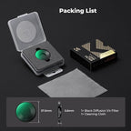 K&F CONCEPT Screw On Black Diffusion 1/4 Filter Compatible with DJI Osmo Action 6, Creative Mist Cinematic Effect Filters, Multi-Coated/Optical Glass/Aluminum Alloy Frame Action Camera Accessories