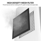 MoKo 140mm Dust Filter for Computer Cooler Fan, [4 Pack] Magnetic Frame PC Fan Dust Mesh PC Cooler Filter Dustproof PVC Cover Computer Fan Grills - Black