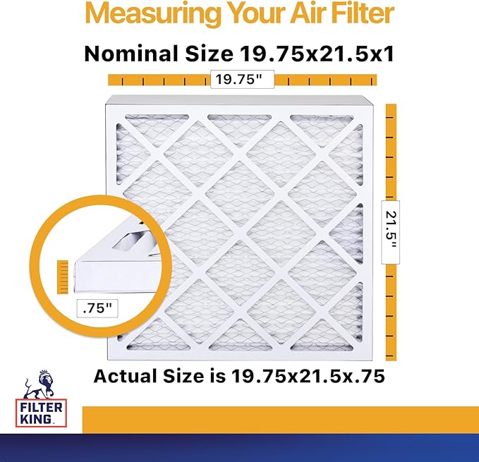 Filter King Air Filters 19.75x21.5x1 | 4-PACK | MERV 13 HVAC Pleated AC Furnace Filters | Air Purifier | Replacement Filters for Clean, Healthy & Fresh Environment | MADE IN USA