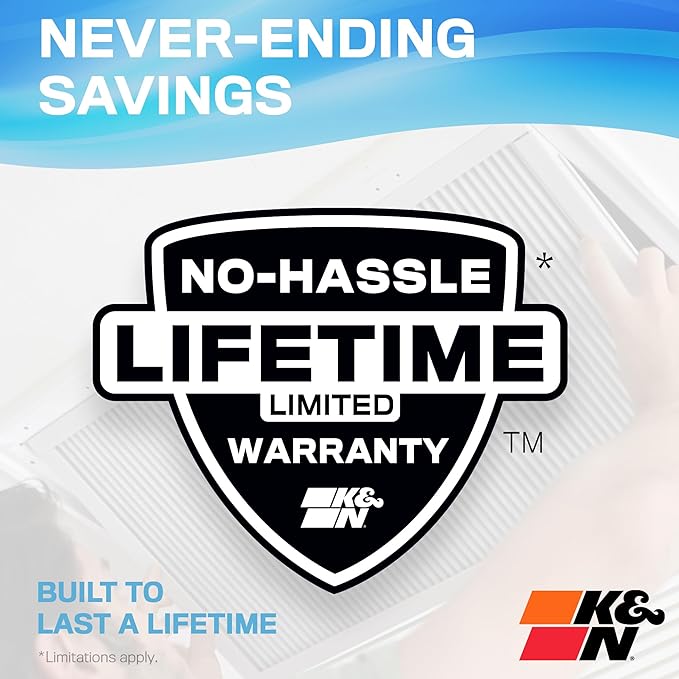 K&N 14x20x1 HVAC Furnace Air Filter, Lasts a Lifetime, Washable, Merv 11, the Last HVAC Filter You Will Ever Buy, Breathe Safely at Home or in the Office , HVC-11420, 1 Count (Pack of 1)