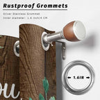 Summer Outdoor Curtains for Patio Sunflowers Eucalyptus Leaves Wood Waterproof Outside Curtains with Grommet Top Weatherproof Curtain for Cabana Pergola Gazebo, 1 Panel, 54" W x 84" L