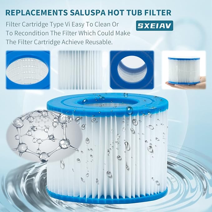 Type vi spa Filter and hot tub Filter Replacement Cartridge for Coleman hot tub Filters, for Inflatable hot tub Filter (4 Pack)