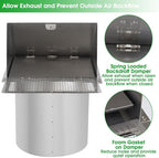 10 Inch Wall Vent Exhaust Vent Cover,Hooded Wall Vent with Screen and Damper,Outdoor Wall Exhaust Vent Cap Exterior Air Vent Cover for Kitchen Range Hood HVAC Duct Dryer Ventilation, Stainless Steel