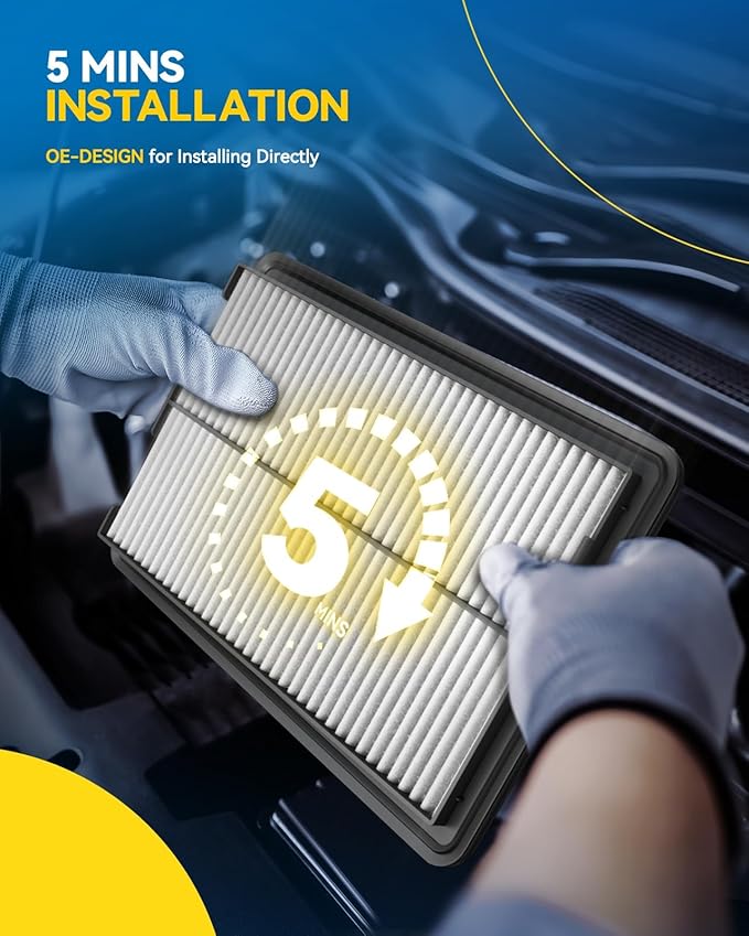PHILTOP Engine Air Filter CA10650 Replacement for Select 2009-2014 Honda Fit (1.5L)