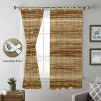 Vintage Western Living Room Curtains 84 Inch Length, Window Curtains Tab Top, Rustic Farmhouse Wooden Grain Barn Door Light Filtering Window Treatments Drapes 52"x84" 2 Panel