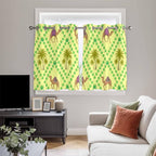 2 Panel Kitchen Cafe Curtains, Desert Sand Camels Sunlight Filtering Nature Air Through, Window Decor Tier Curtains for Living Room 104W x 52L inch Palm Trees Tropical Plants Polka Dot Yellow