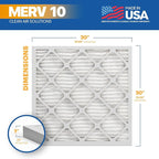 BNX TruFilter 20x20x1 MERV 10 (4-Pack) AC Furnace Air Filter - MADE IN USA - Pleated Air Conditioner HVAC AC Furnace Filters - Removes Odor, Mold, Bacteria, Smoke