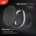 A-Premium Universal 12" Oval Black Air Cleaner Filter Assembly - 8-3/8 "x 2", Oval Black, Full Finned Air Cleaner - Fit For 5-1/8" carburetor neck