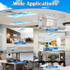 4 Pcs Fluorescent Light Covers - Classroom, Office 4 x 2 Feet Flame Retardant Magnetic Covers for Ceiling Lights Filters (Blue Skies & White Clouds)
