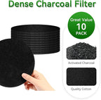 10 Pack Charcoal Filters for Compost Bucket, Compost Filters for Countertop Bin, Odor-Absorbing Activated Charcoal Replacement for Kitchen, Home Bucket Compost Bin Refill, 6.7 Inch