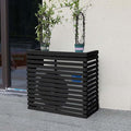 Wood Air Conditioner Fence Screen - Hide Outdoor Unit Stylishly with Tall Weatherproof Shutters Central Air Conditioner Covers (Black L85Xw35Xh80Cm)