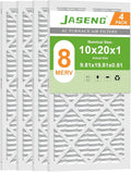 Furnace Filters 10x20x1 MERV 8, MPR 600, Air Filter (4 Pack) for HVAC, AC Furnace - Actual Size: 9.75"x19.75"x0.75"
