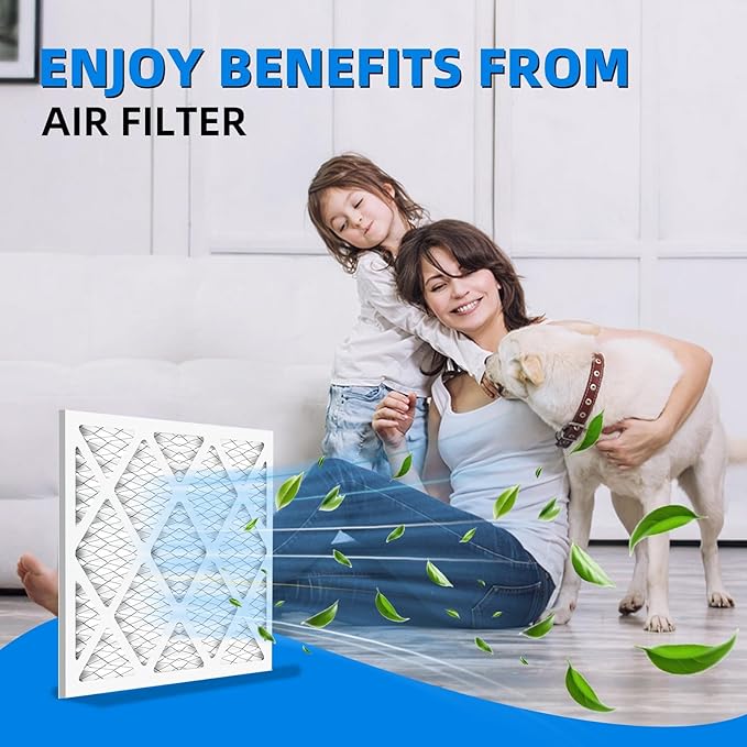 (4-Pack) 20x20x1 Furnace Air Filters, MPR 1900 & FPR 10, MERV 13 Pleated Air Filter (Actual Size: 19.75" x 19.75" x 0.75")