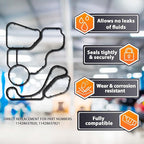 Engine Oil Cooler Gasket Set Replacement for BMW All Models 2006-2021 - Engine Oil Filter Housing Gasket for 2.0L 3.0L Engine - Set of 11428637820 11428637821 by AUTOMAJOR