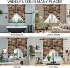 Western Barn Door Swag Valances for Windows, Vintage Farmhouses Wooden Door Brown Rod Pocket Kitchen Curtains Valance, Kitchen Window Curtains Swag for Cafe Bathroom Living Room, 2 Panels, 36x63 inch