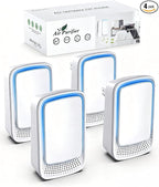 Plug In Air Ionizer Purifier for Home (4 Pack), Negative Ion Generator, Quiet Air Freshener for Bedroom, Office, Kitchen, Portable Air Filter, Mini Air Cleaner