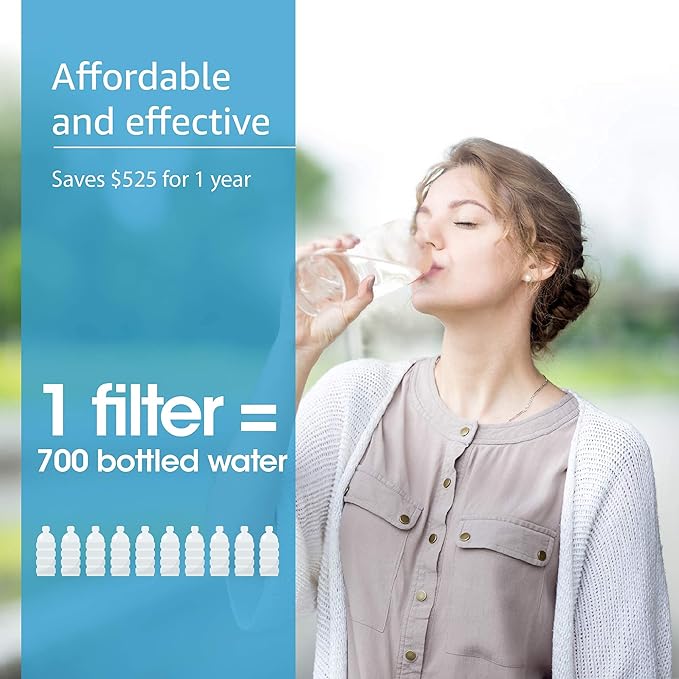 AQUA CREST Faucet Water Filter, Replacement for Brita® Filter, Brita® Faucet 36311 On Tap Water Filtration System, FR-200, FF-100 Replacement Filter, White (2 Packs)