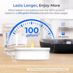 Waterdrop Large Glass Water Filter Pitcher, Eco-Friendly, with 1 NSF 53&42&372 Certified Filter, 10-Cup, Reduces PFOA/PFOS, Chlorine, Cadmium, Copper, Mercury, BPA Free, Easy to Clean, Black