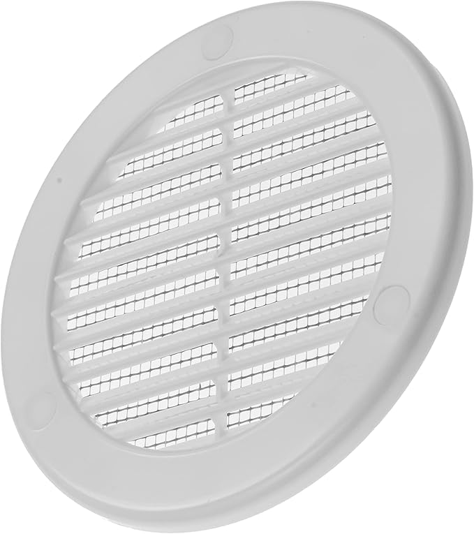 Vent Systems 4" Inch (Opening Dimensions) - Pack of 10 - White Soffit Vent Cover - Plastic Round Air Vent Grille - Built-in Mesh Screen - HVAC Register Louver for Bathroom, Home, Kitchen