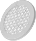 Vent Systems 4" Inch (Opening Dimensions) - Pack of 50 - White Soffit Vent Cover - Plastic Round Air Vent Grille - Built-in Mesh Screen - HVAC Register Louver for Bathroom, Home, Kitchen