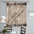 Farmhouse Wood Grain Living Room Curtains 96 Inch Length, Window Curtains Tab Top, Vintage Country Barn Gate Brown Light Filtering Window Treatments Drapes 52"x96" 2 Panel