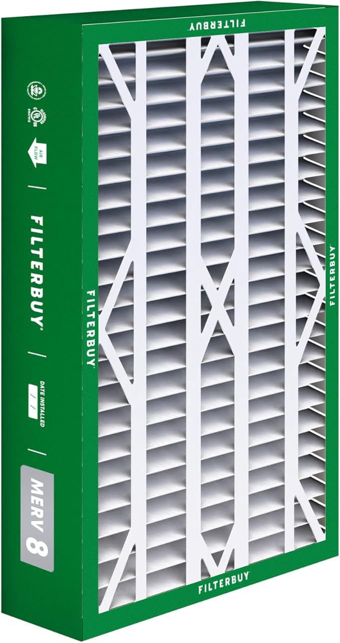Filterbuy 16x28x6 Air Filter MERV 8 Essential Dust & Allergy Defense (2-Pack), Pleated HVAC AC Furnace Filters for AprilAire Space-Gard 401, 2400, & Lennox (Actual Size: 15.50 x 26.88 x 6.00)