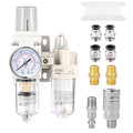 1/4 Inch Compressor Air Filter Pressure Regulator Water-Oil Trap Separator Filter with Lubricator Cup AC2010-02