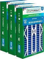 Filterbuy 16x26x5 Air Filter MERV 13 Optimal Smoke & Allergy Defense (3-Pack), Pleated HVAC AC Furnace Filters for Electro-Air, Emerson, White Rodgers, and More (Actual Size: 16.00 x 25.75 x 4.88)