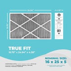 Lennox X6672 16x25x5 Furnace Filter, Lennox Healthy Climate Carbon Clean Merv 16 Home HVAC Air filter with Cleaning Cloth